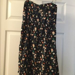 Knee length strapless dress